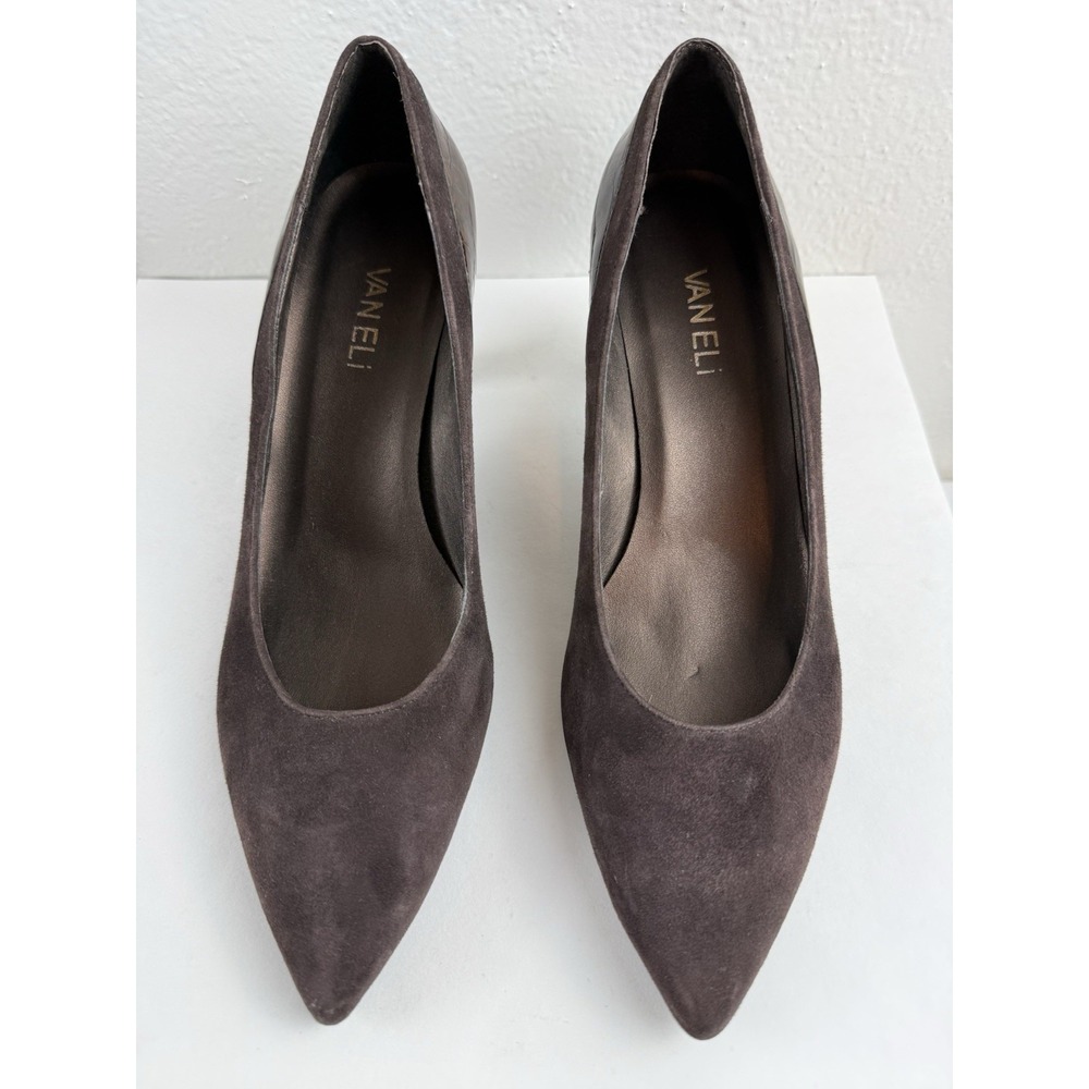 Vaneli Womens 80s Vintage Suede Pointed Toe Croc Kitten Heel Pump Sz 7.5N Brown - Picture 3 of 10